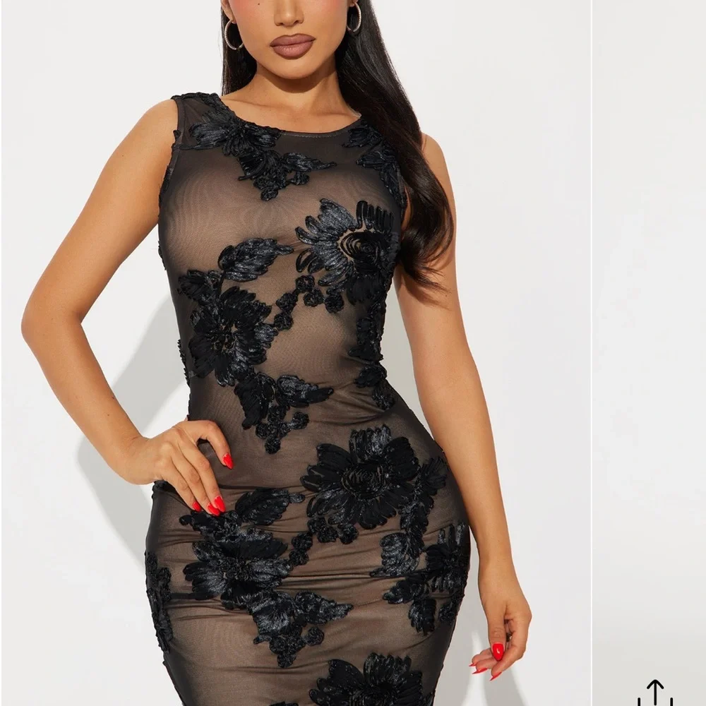 Fashion Nova Black Floral Maxi Dress - Picture 3 of 5